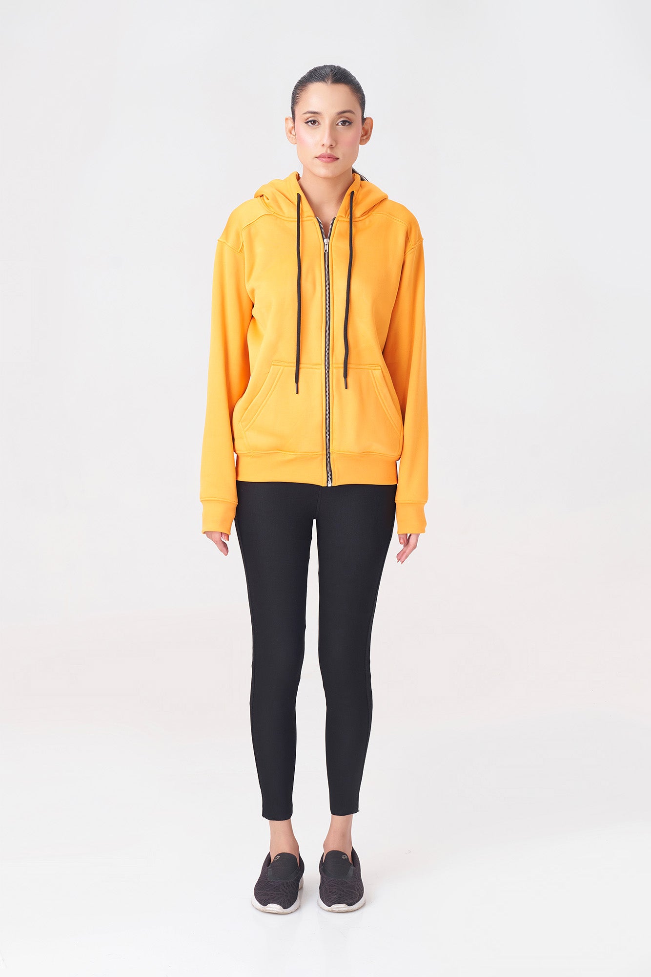 Bright Yellow Zip-Up Hoodie for Men and Women