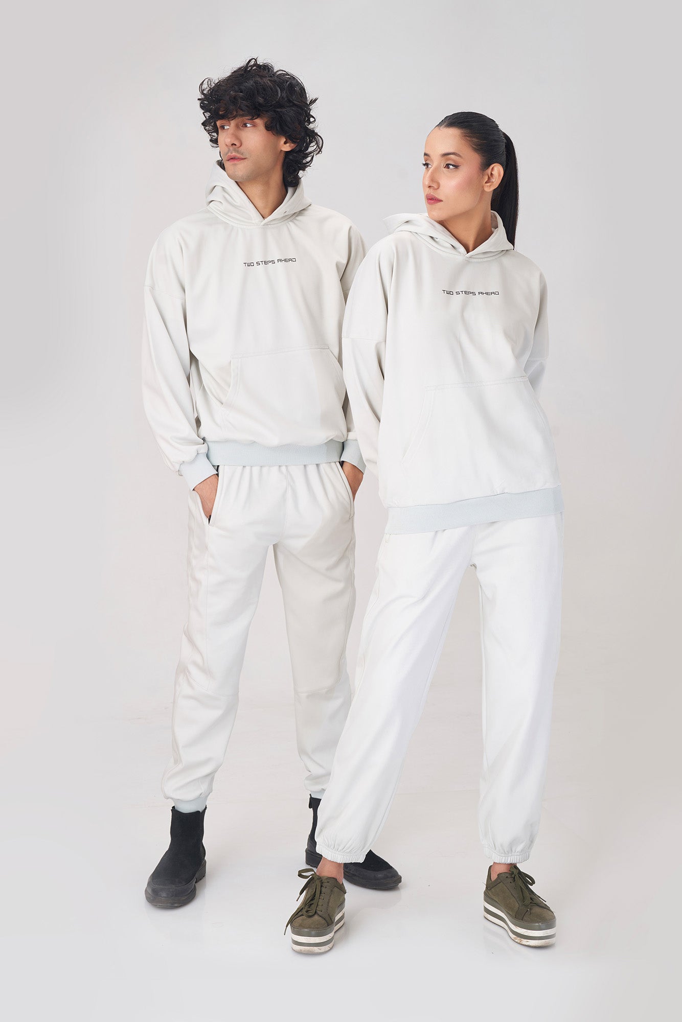 Unisex White Hoodie Tracksuit for Ultimate Comfort and Effortless Style