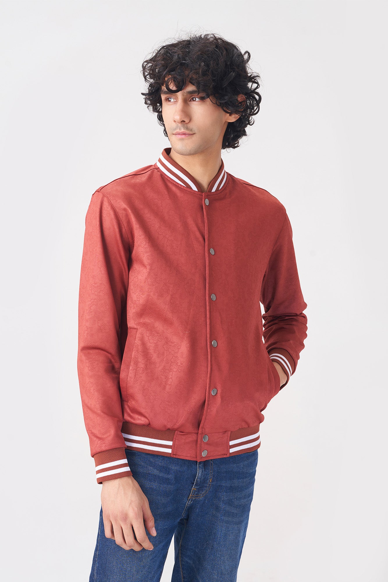 Classic Rust Varsity Jacket