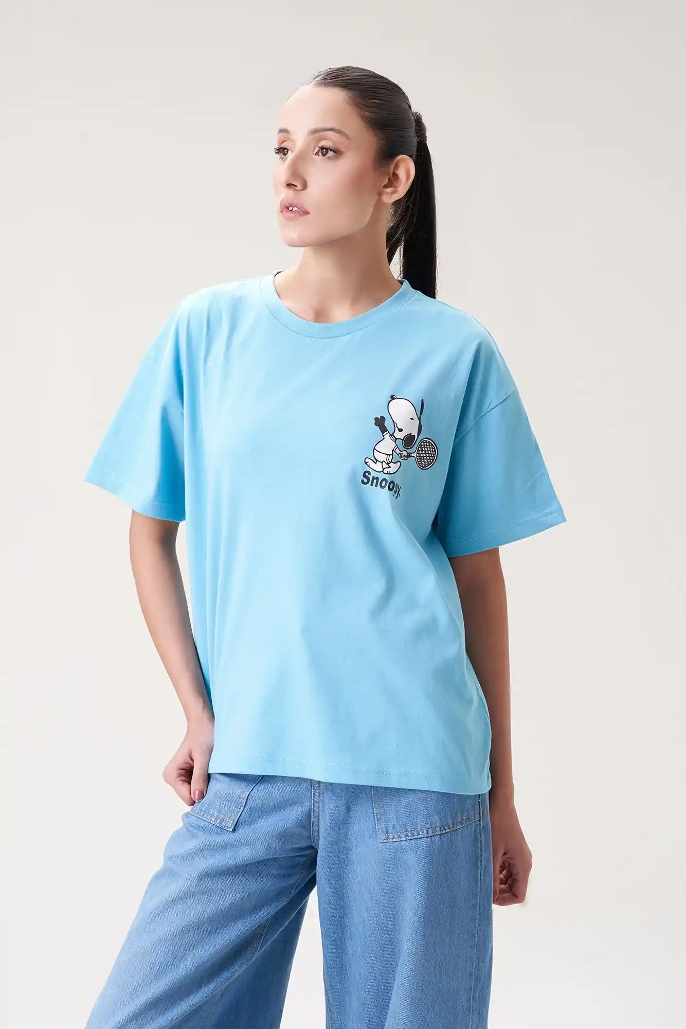 Fun and Playful Oversized Snoopy Graphic T-Shirt