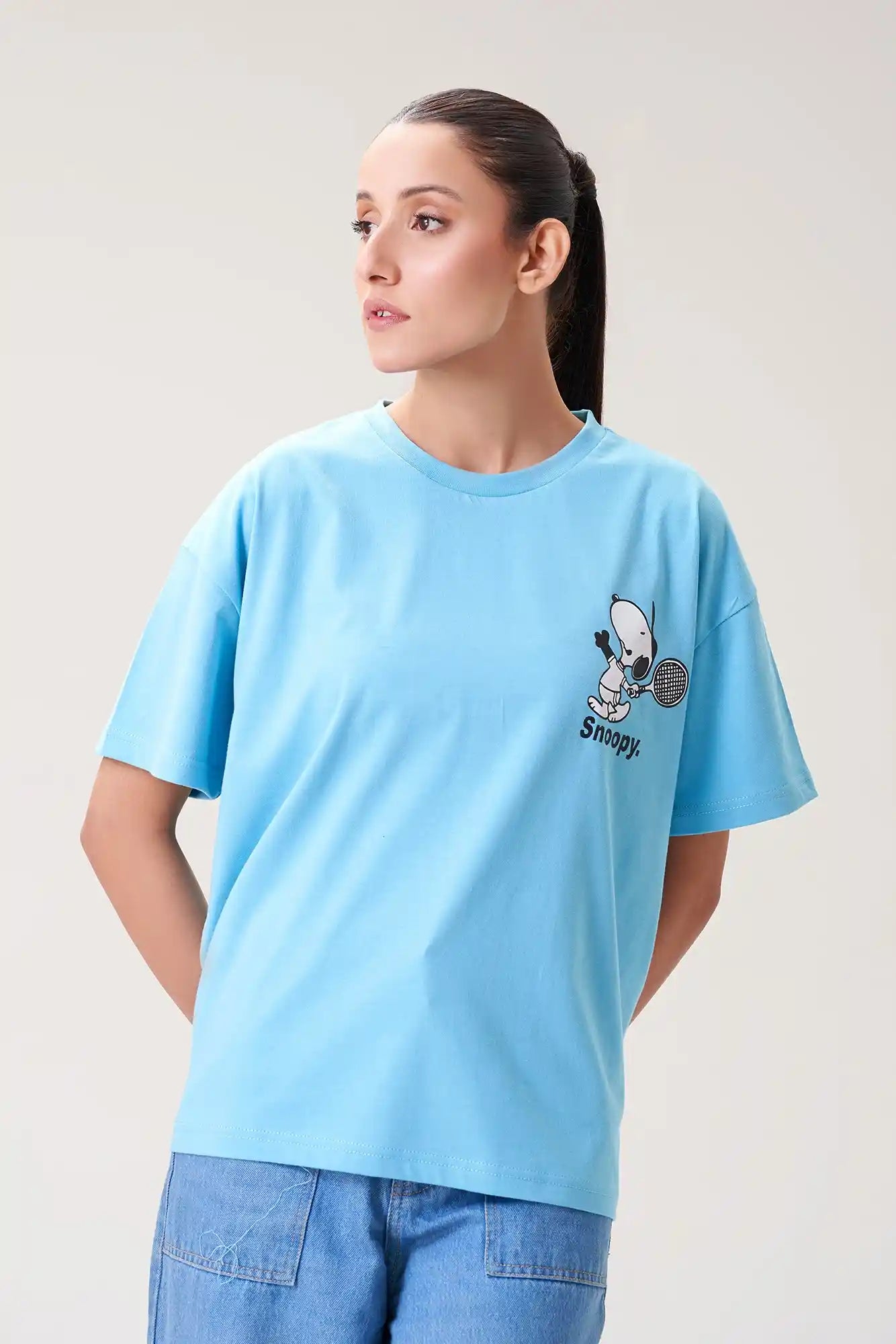 Fun and Playful Oversized Snoopy Graphic T-Shirt