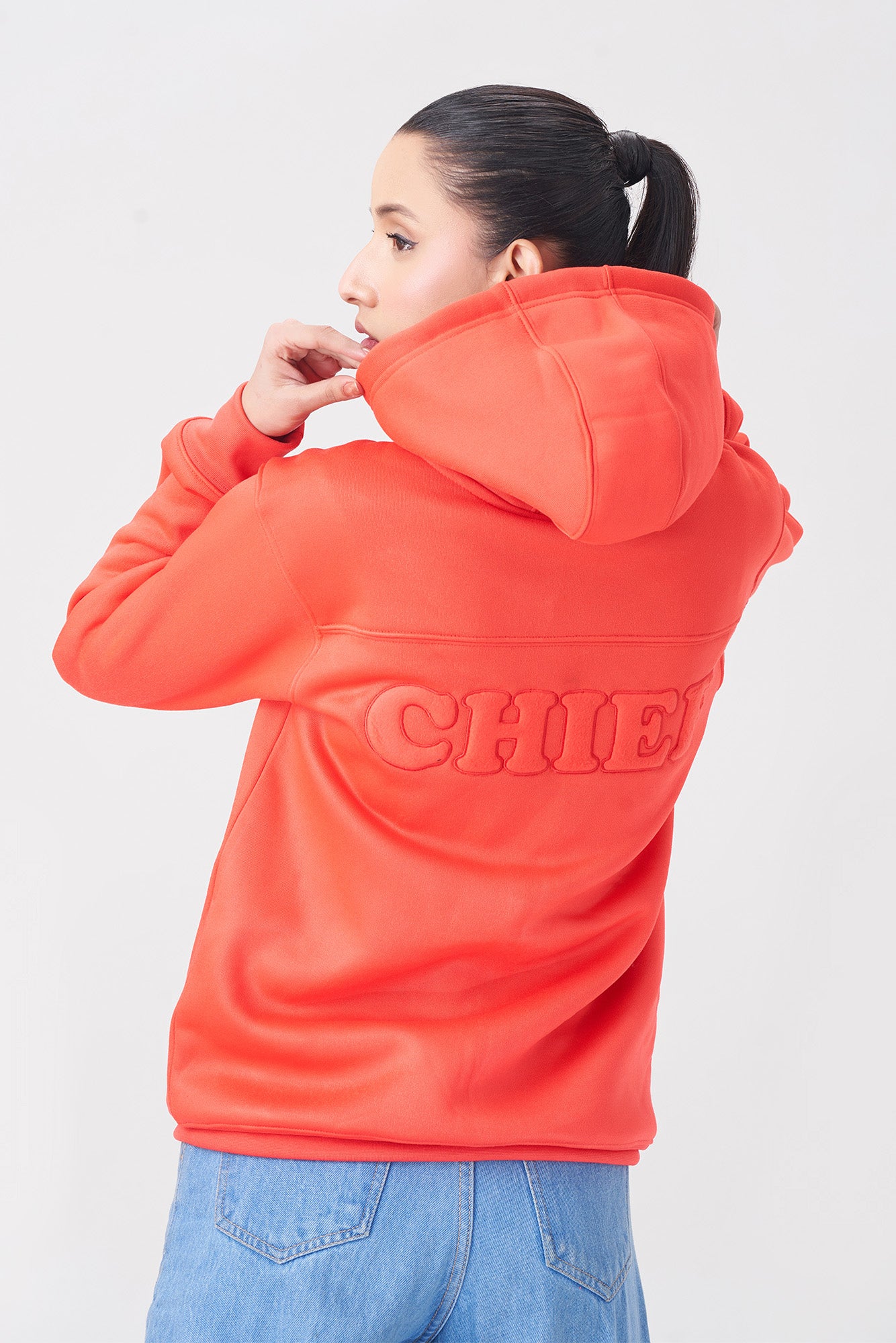 Warm Orange Zip-Up Hoodie for Winter Comfort