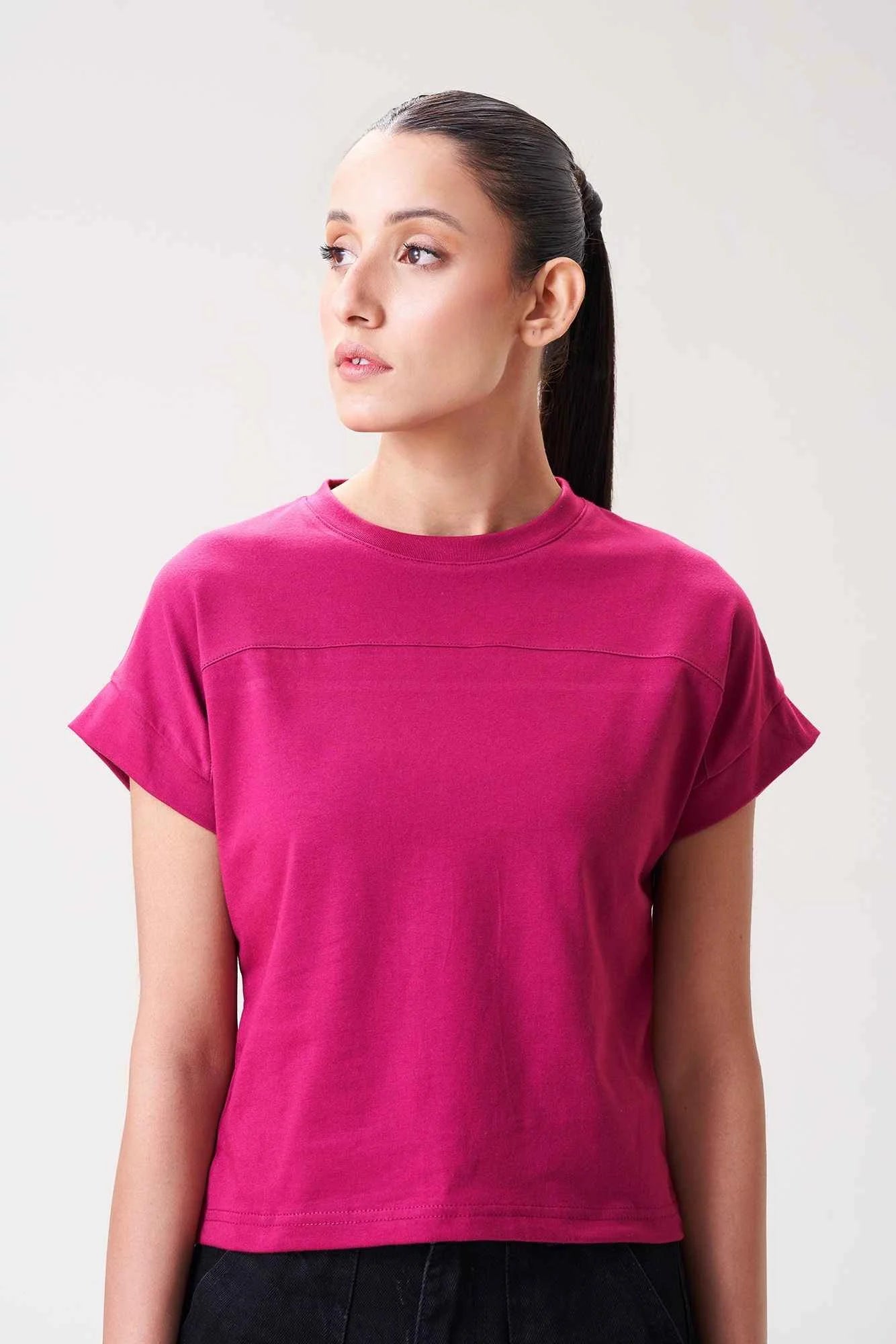 Trendy Pink Cropped T-Shirt for Women