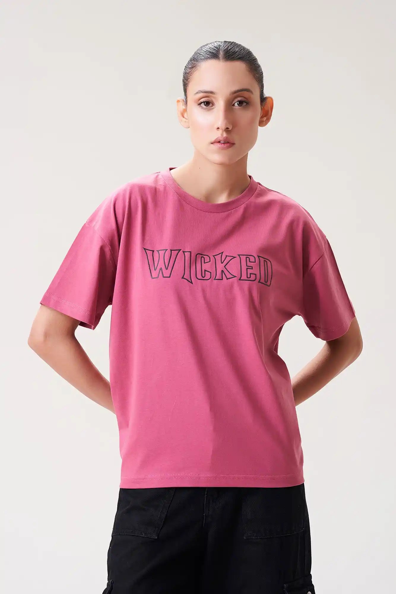 Bold and Trendy Oversized Tee with "WICKED" Print