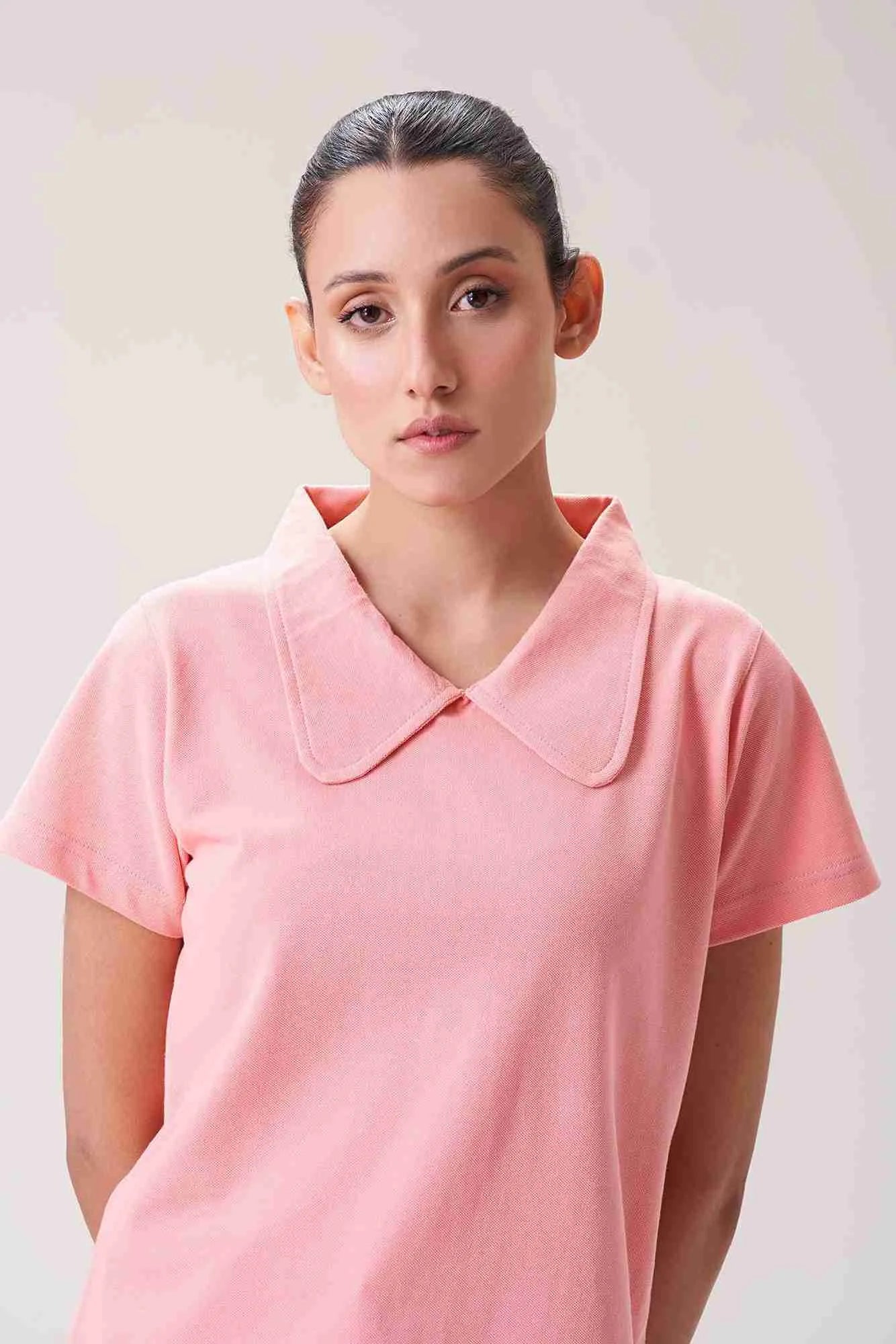 Cute and Soft Pink Collared Polo for Women