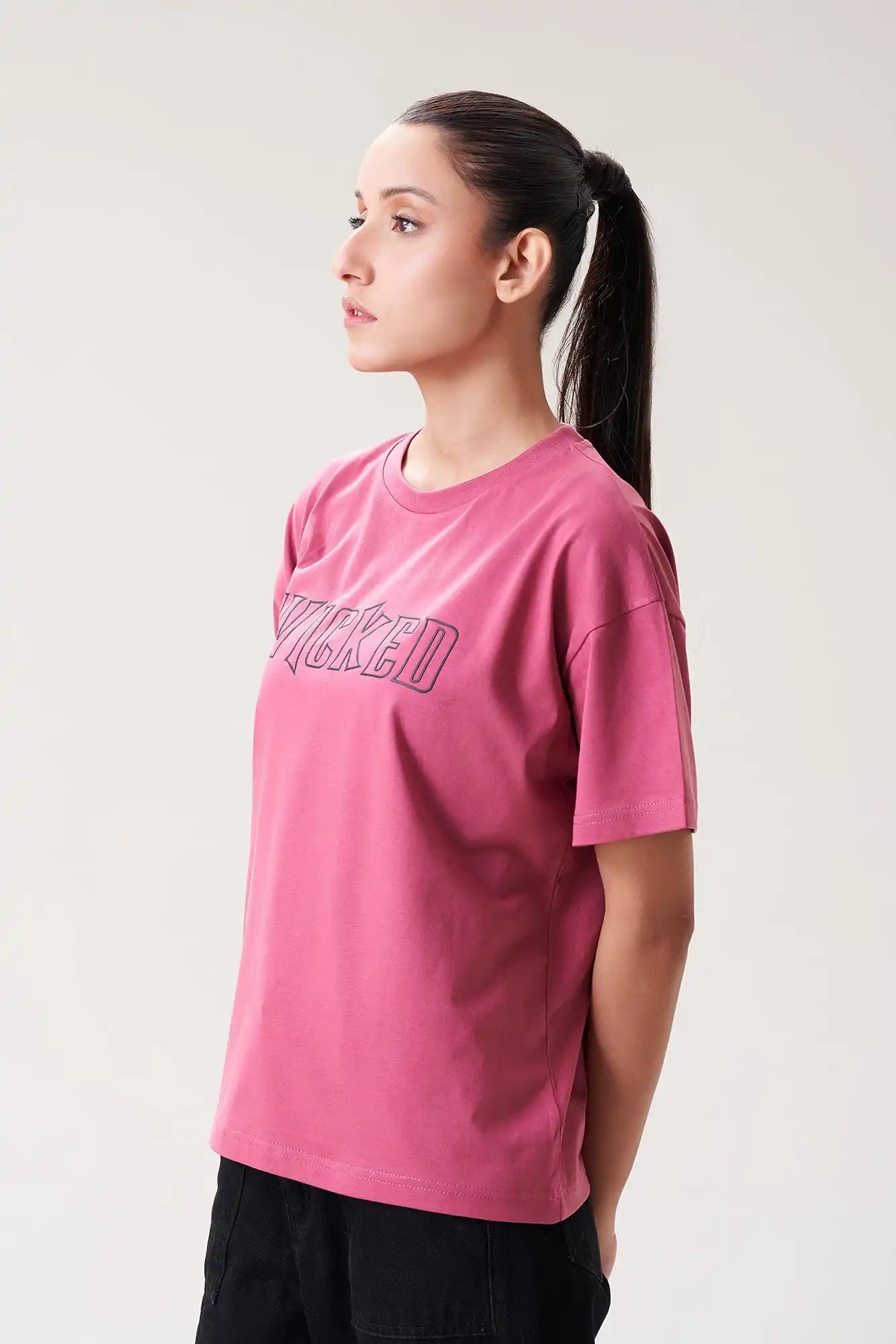 Bold and Trendy Oversized Tee with "WICKED" Print