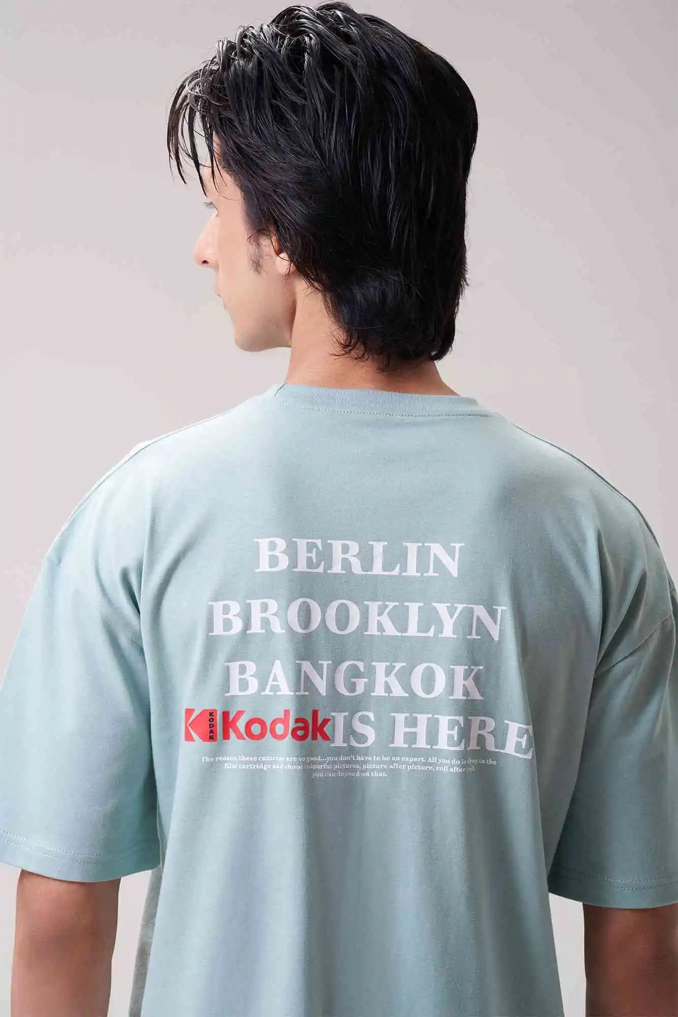 Mint Green Kodak Graphic T-Shirt for Men