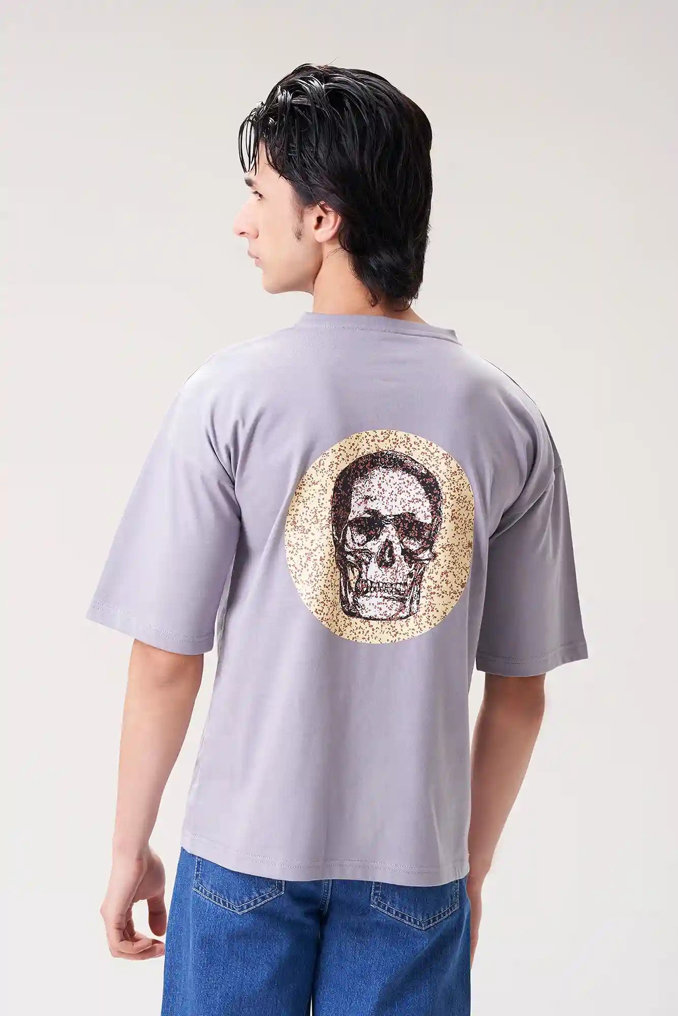 Stylish and Comfortable Henley T-Shirt with Unique Skull Print