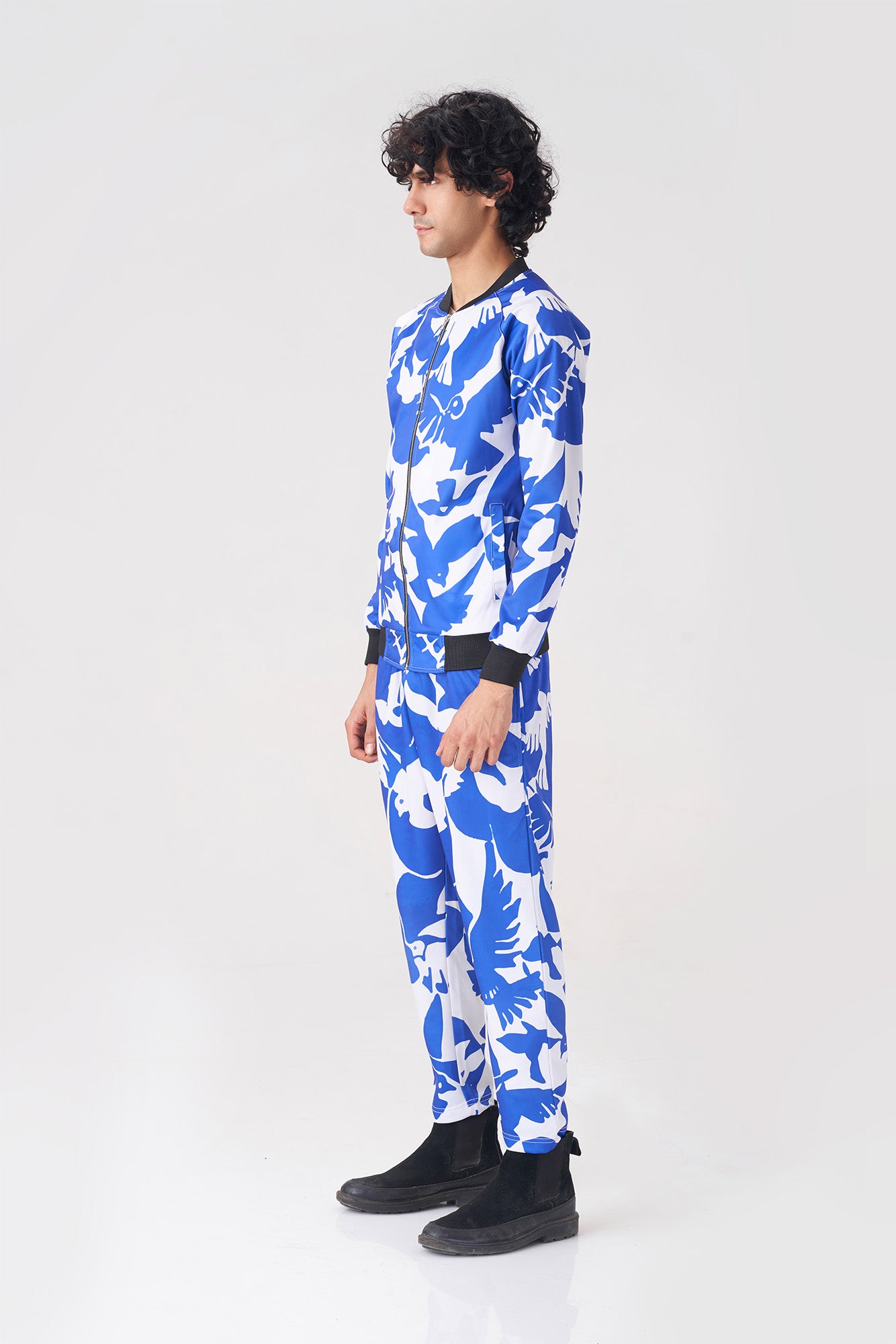 Blue Bird Pattern Tracksuit for Men