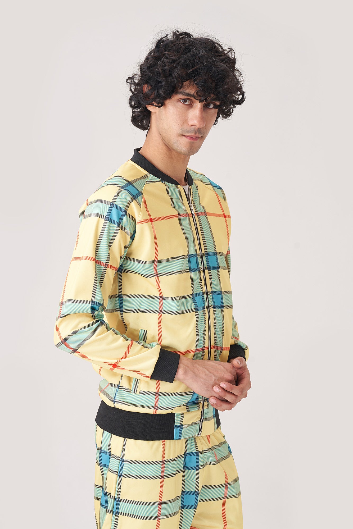 Tracksuit for Men with Vibrant Checkered Pattern