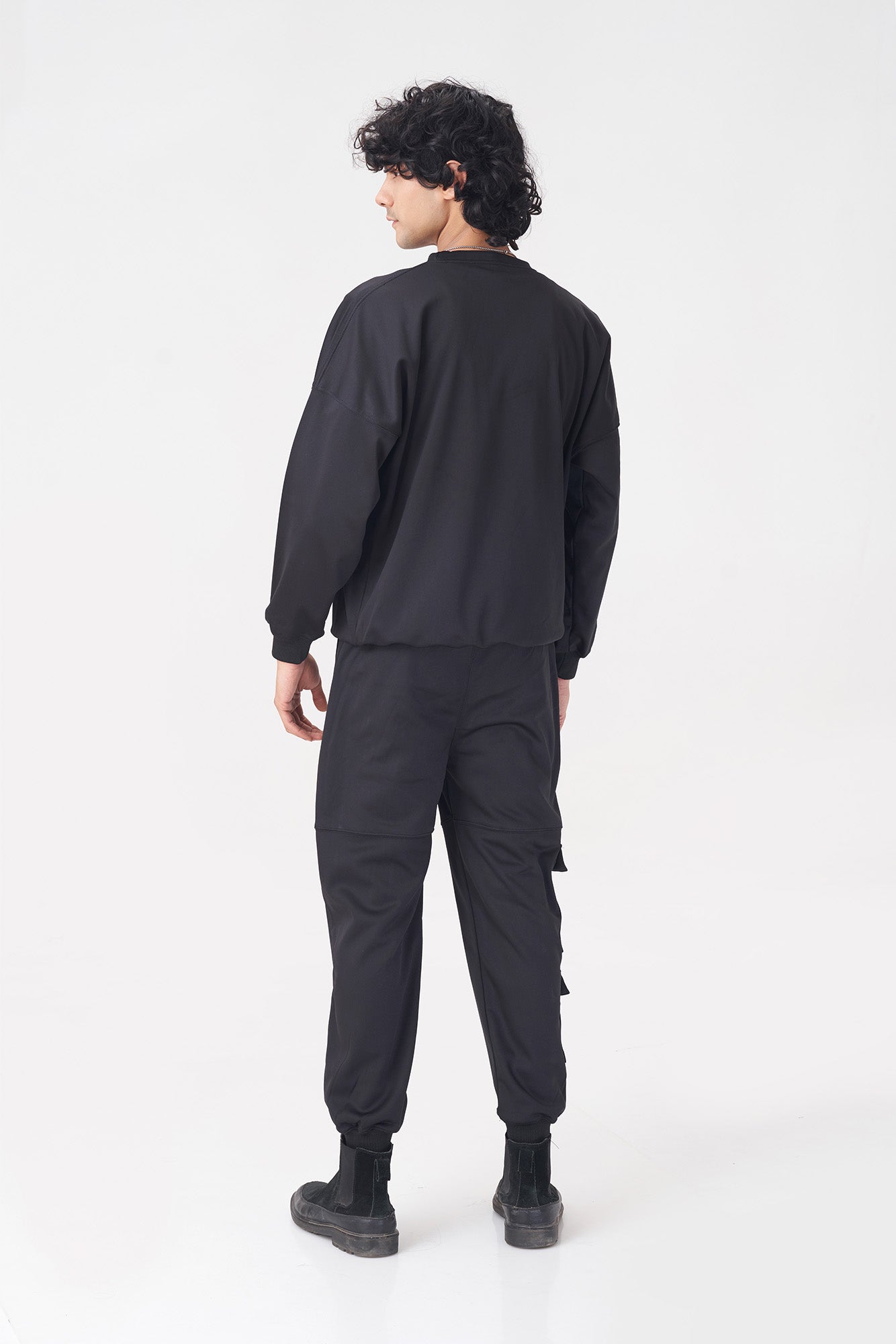 Men’s Black Cargo Tracksuit with "CHIEF" Logo