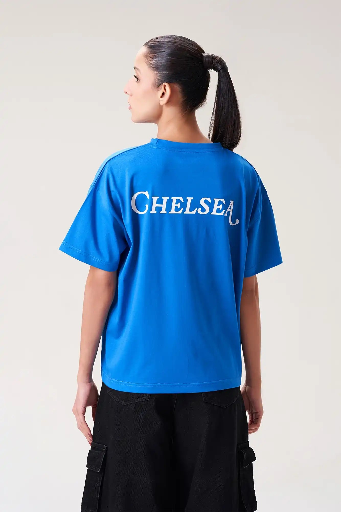 Stylish Blue T-Shirt for Girls with LONDON Print