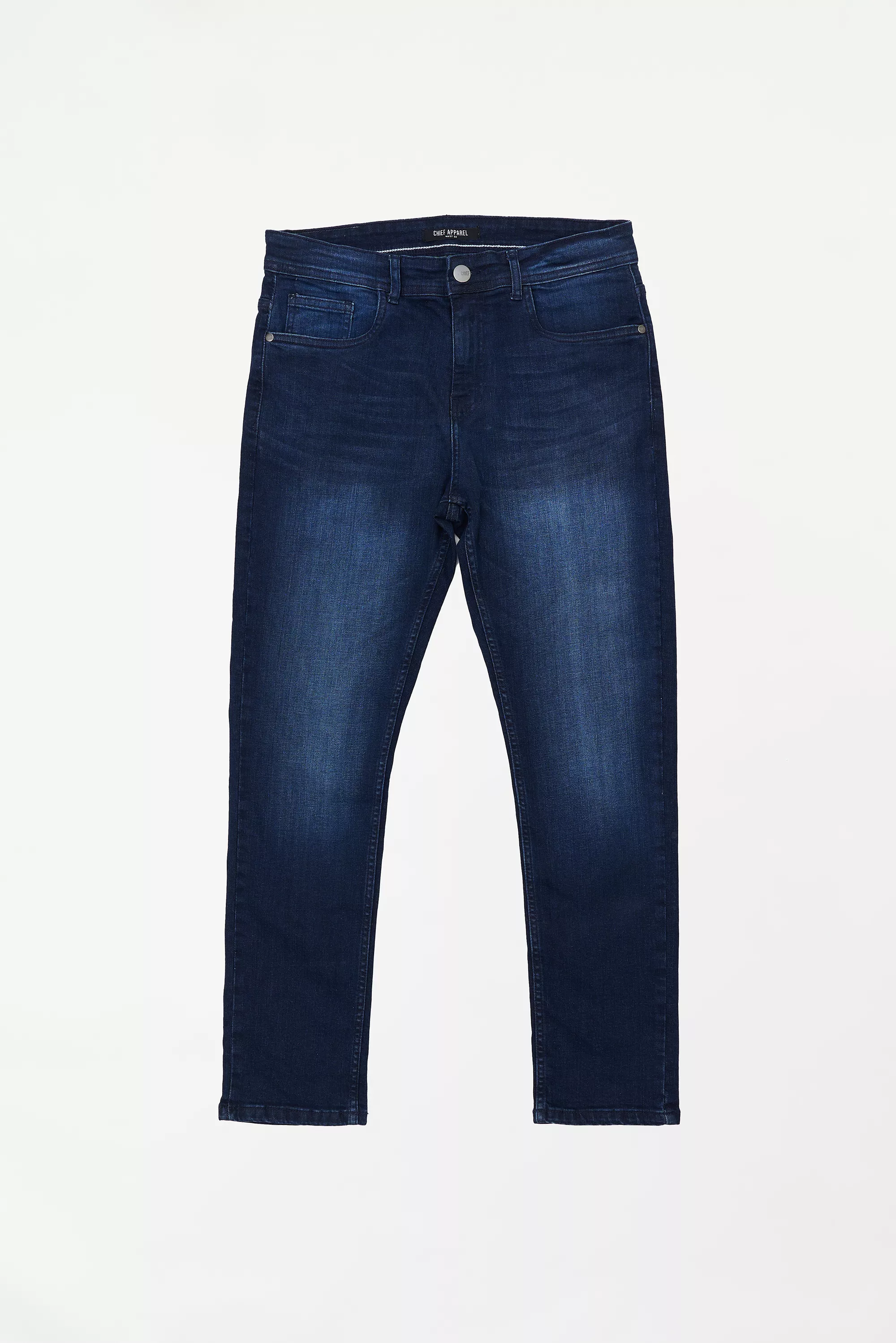 Men's Faded Tapered Fit Blue Jeans