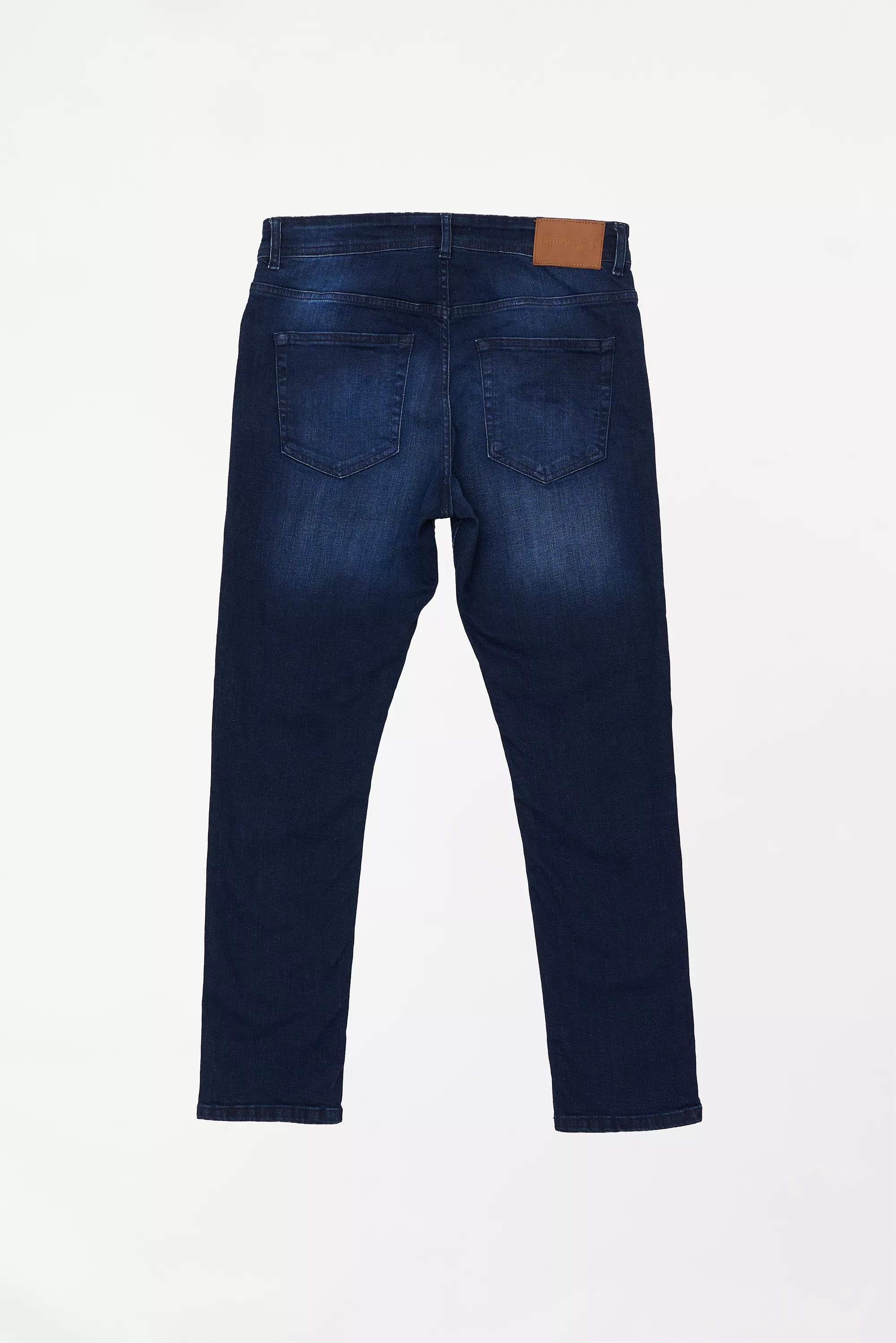 Men's Faded Tapered Fit Blue Jeans