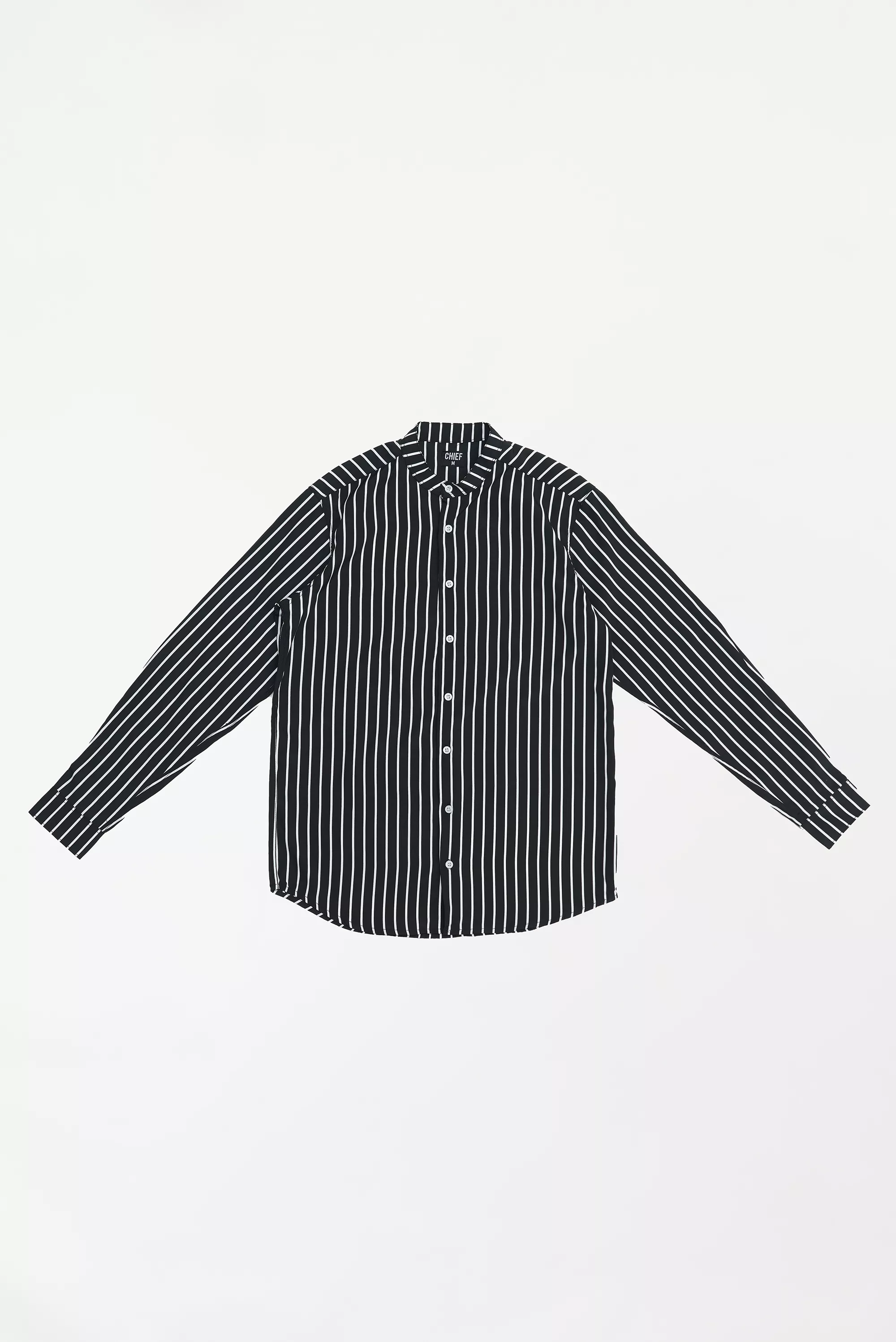 Men's Black Striped Button-Up Shirt