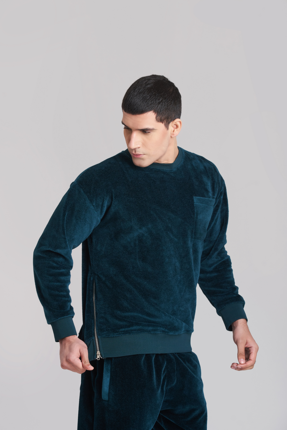 Velour Velvet TrackSuit Men Poseidon Color velour-velvet-tracksuit-men-poseidon-color