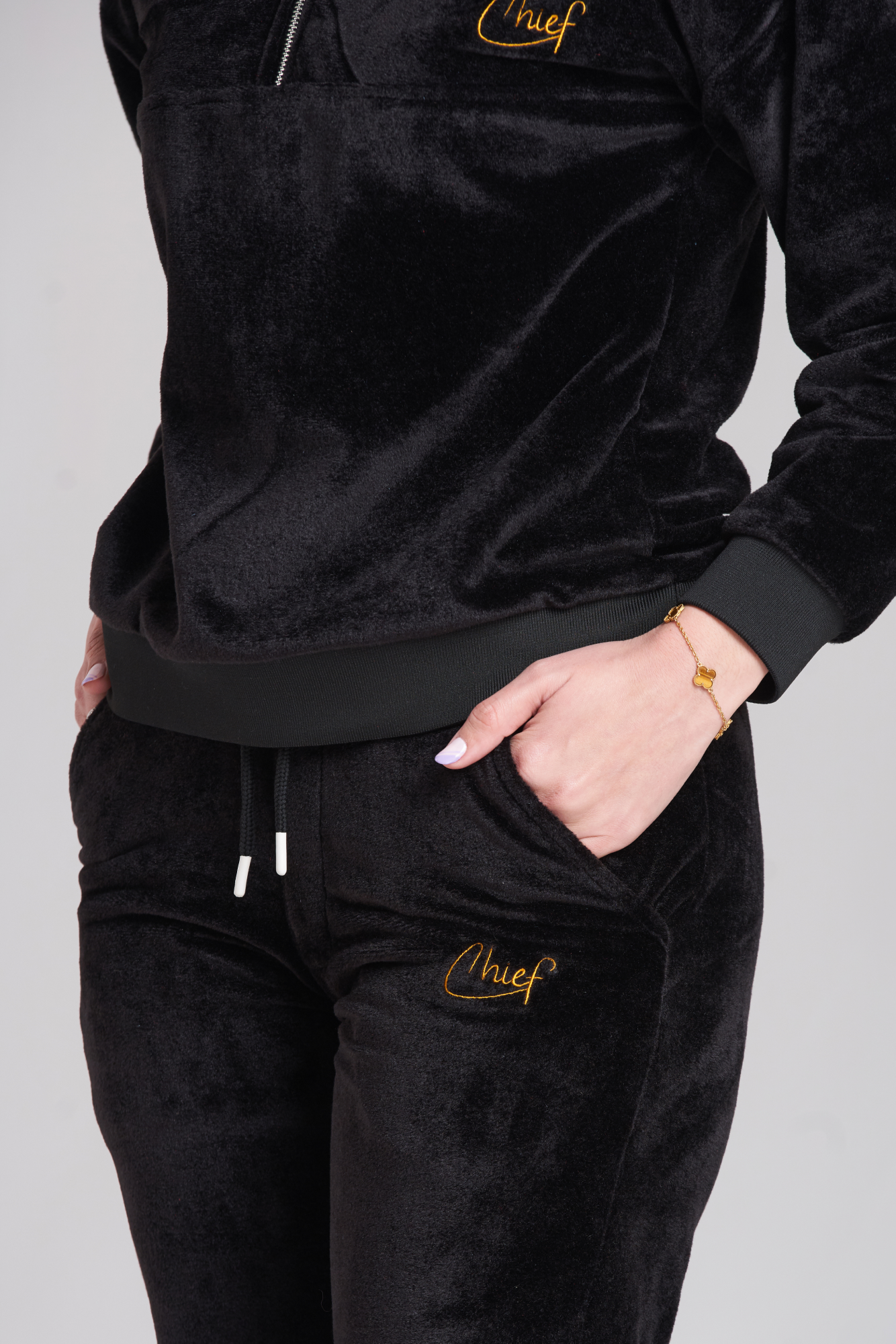 Fila Velvet Zip Black Tracksuit Women