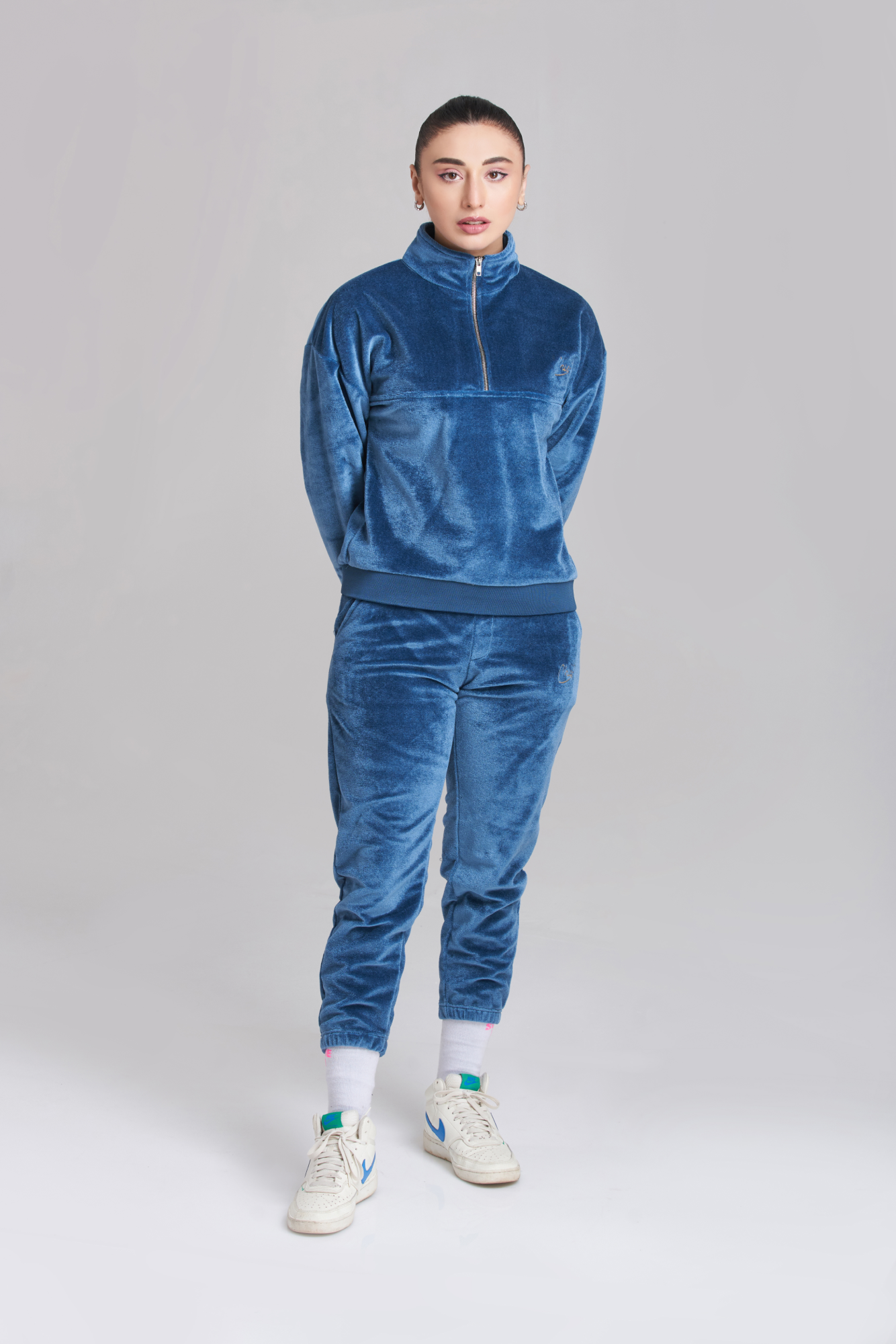 Fila Velvet Zip Blue Tracksuit - Women