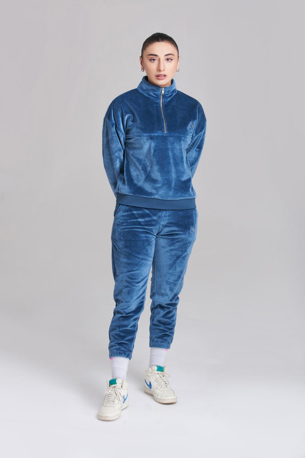 Fila Velvet Zip Blue Tracksuit Women