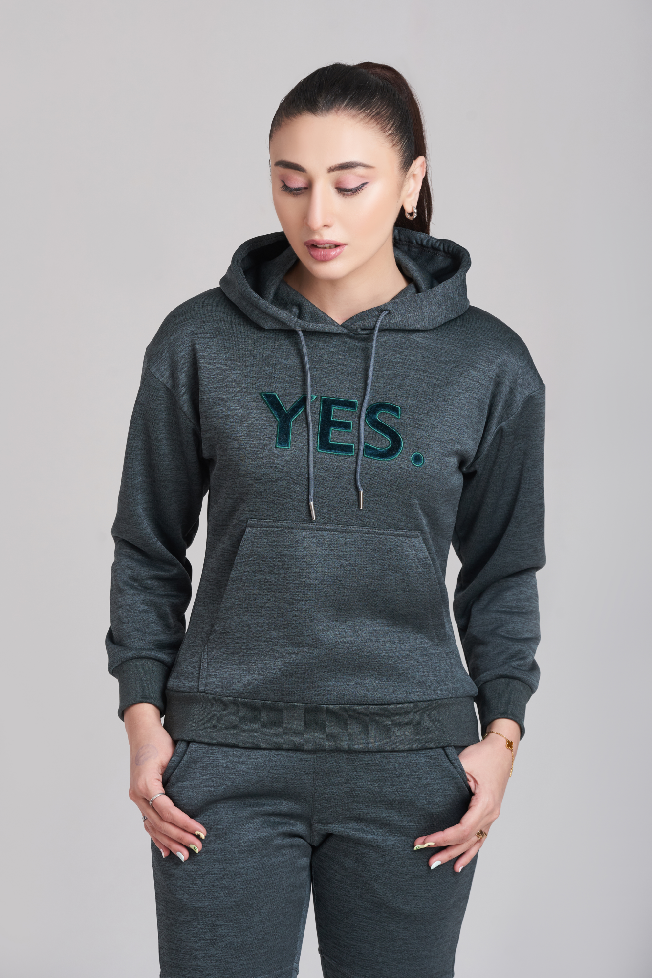 Braves-Vibes Charcoal Hoody Tracksuit - Women