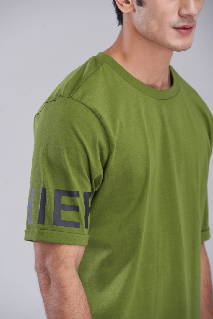 Olive Green Vista Heritage Oversized T-Shirt