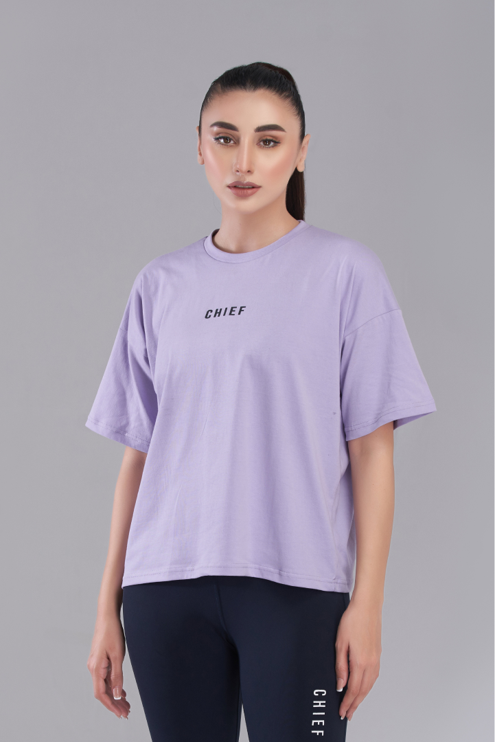 Light Purple Varsity Oversized T-Shirt