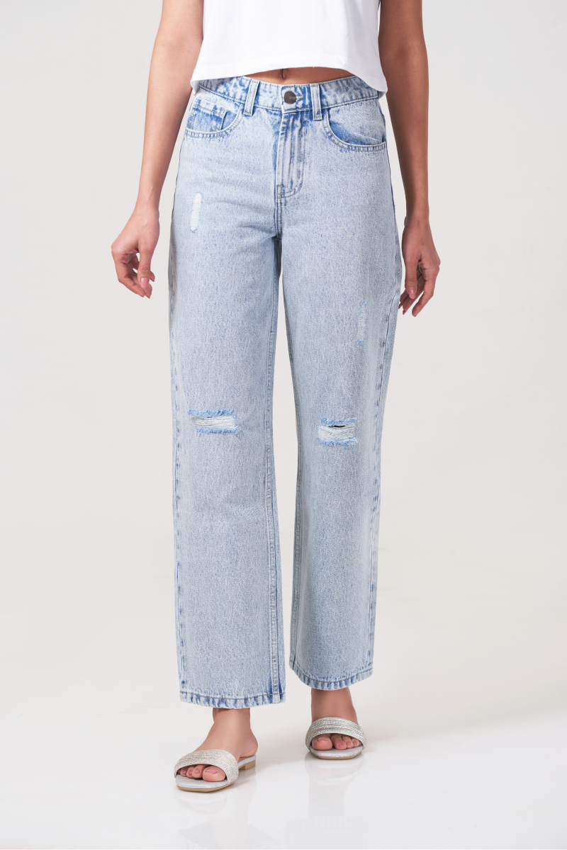 Floerns Cut Out Ripped Women Jeans
