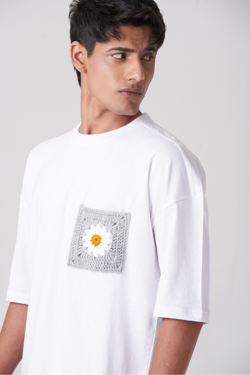 White Orbit Pocket Oversized T-Shirt