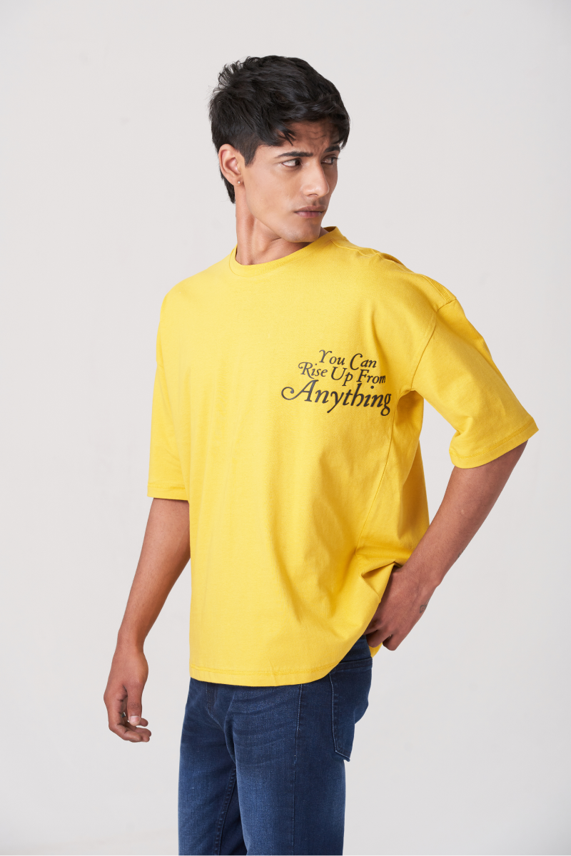 Yellow Round Neck Oversized T-Shirt