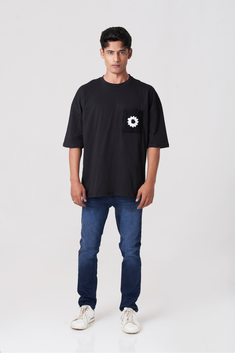 Black Orbit Pocket Oversized T-Shirt