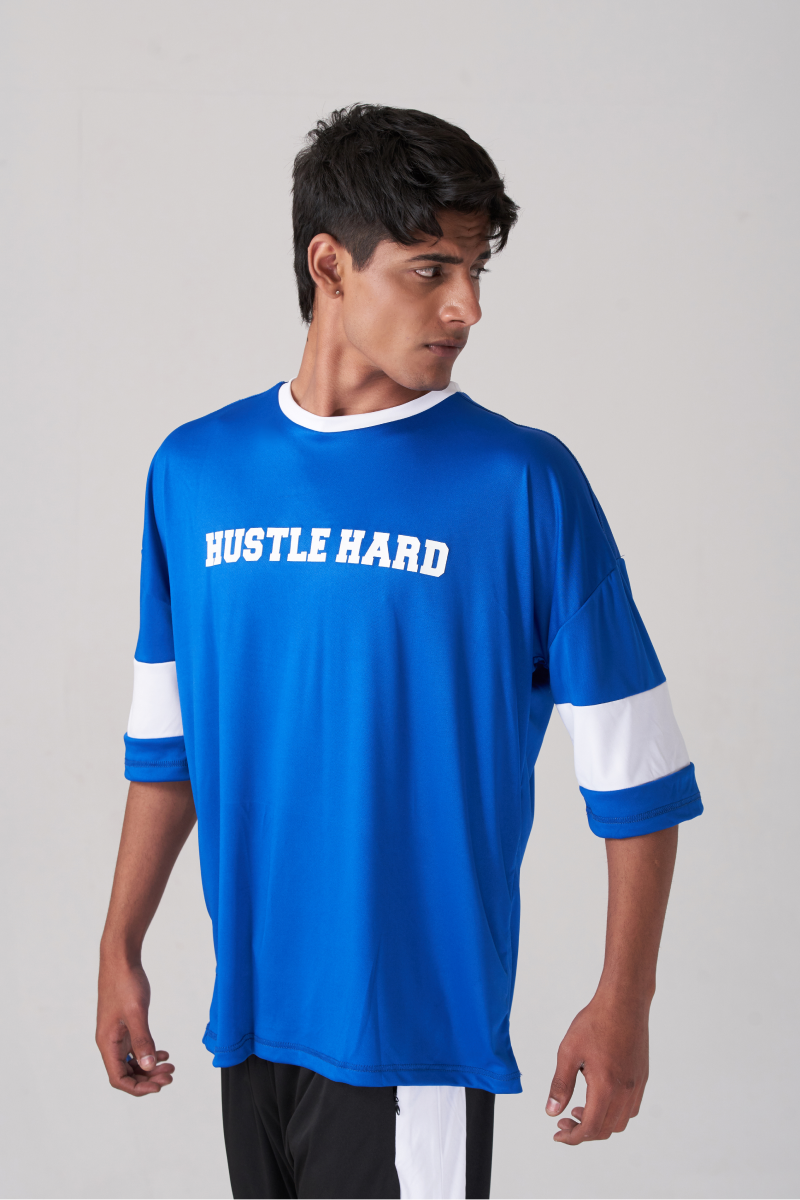 Blue Visible Layers Oversize T-Shirt
