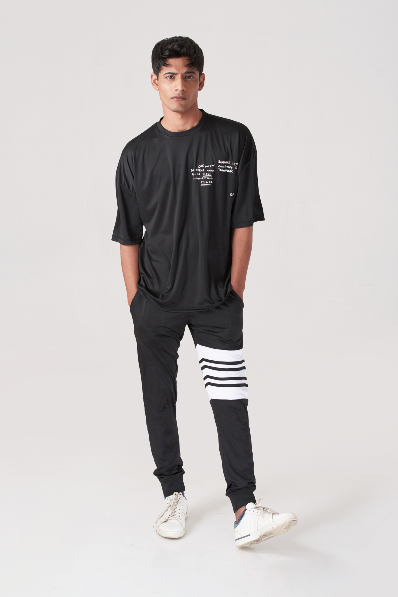 Black Manfinity Oversized T-Shirt & Trouser