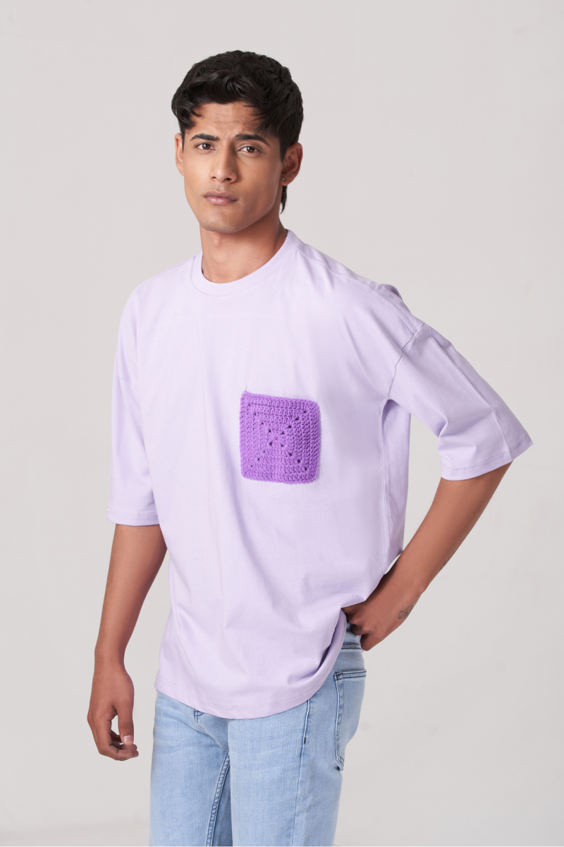 Purple Pocket Style Oversized T-Shirt