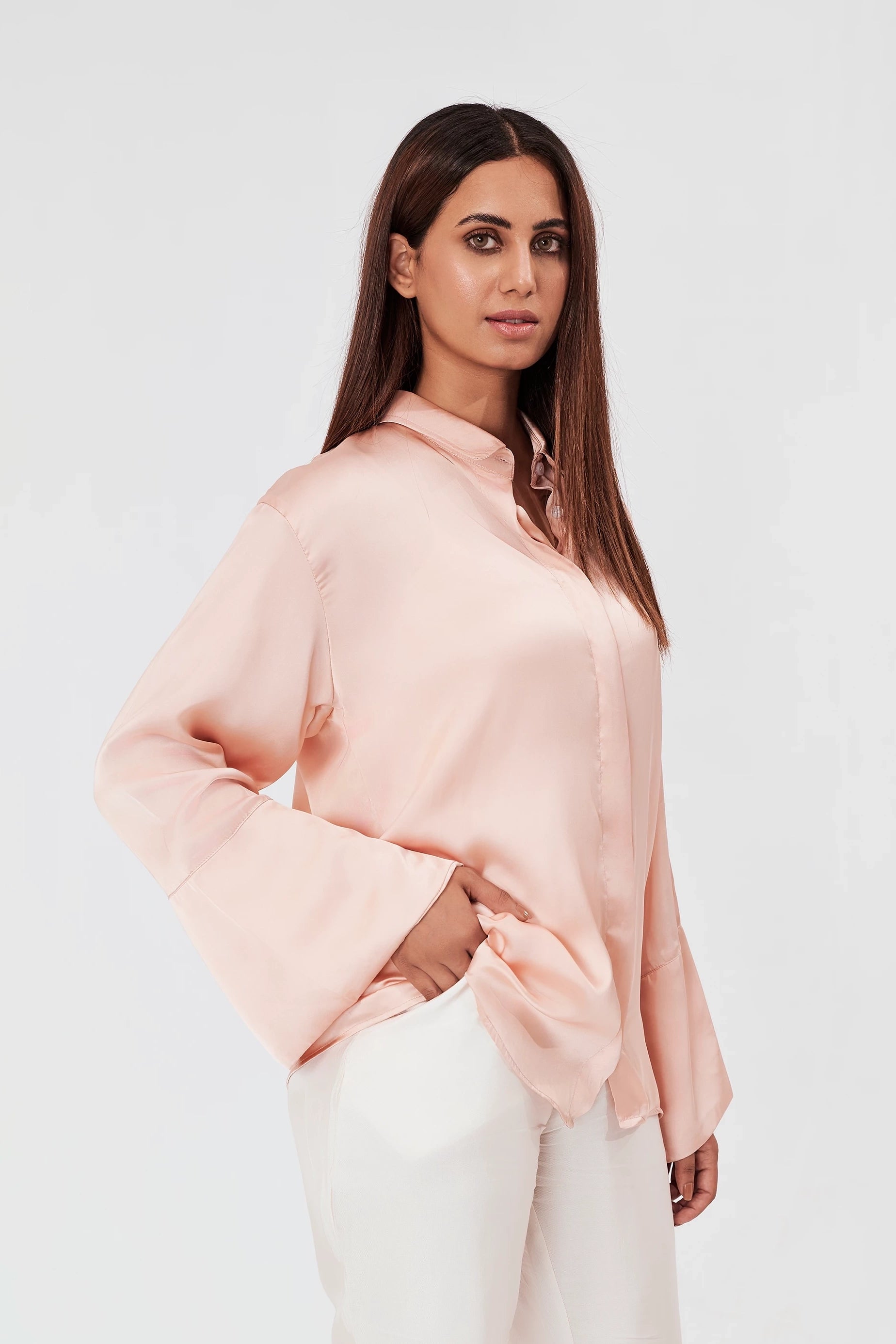 Women's Wide Sleeves Blouse Pink