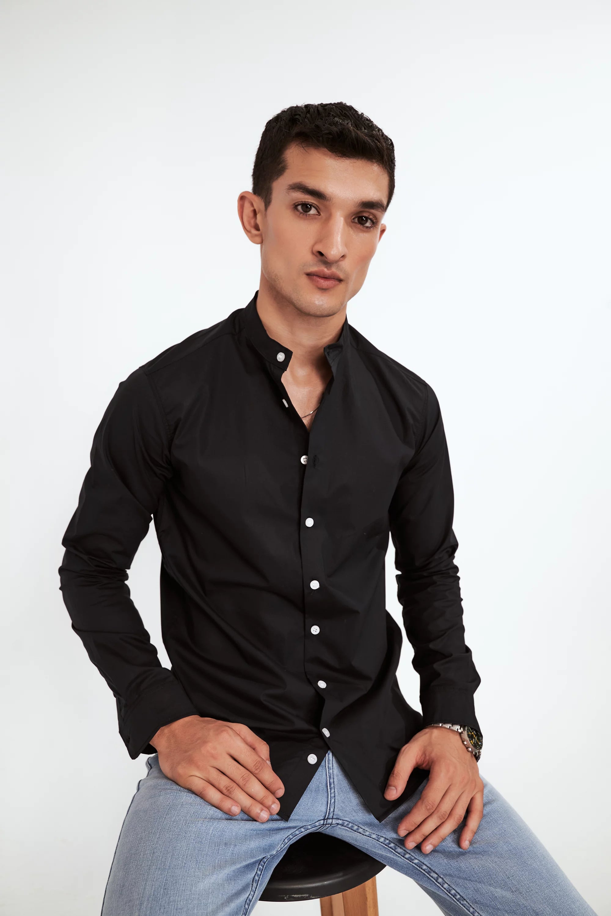 Men's Button-Up Shirt Black