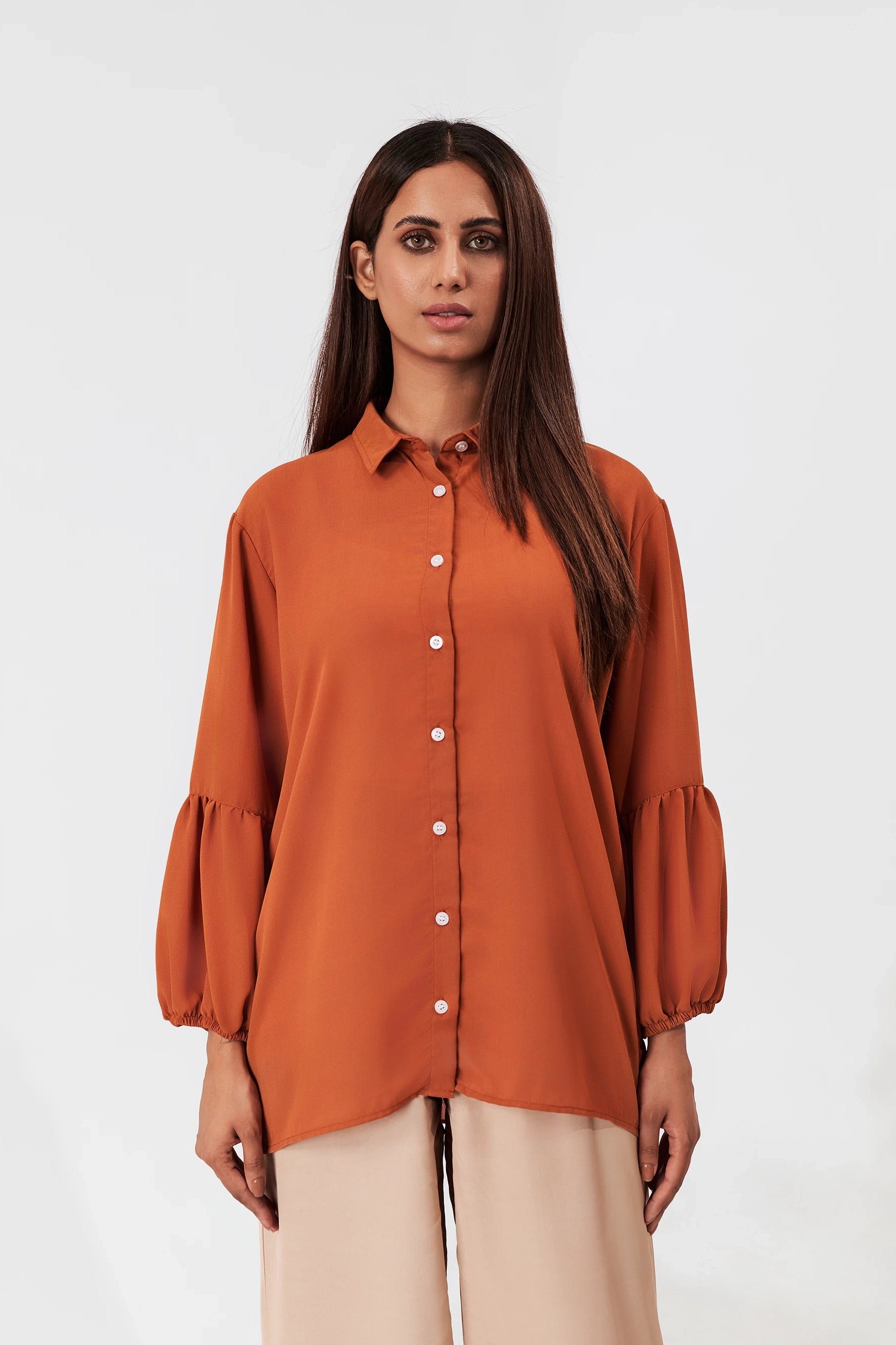 Women's Gathered Sleeves Blouse