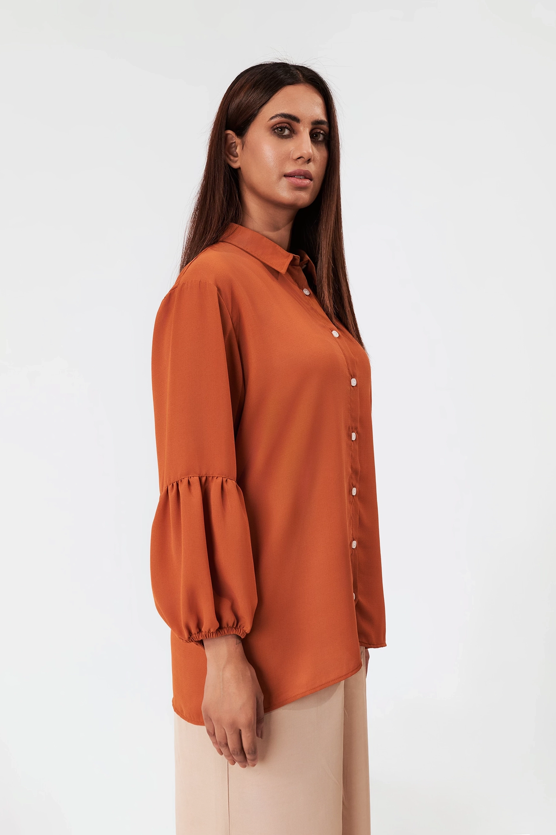 Women's Gathered Sleeves Blouse