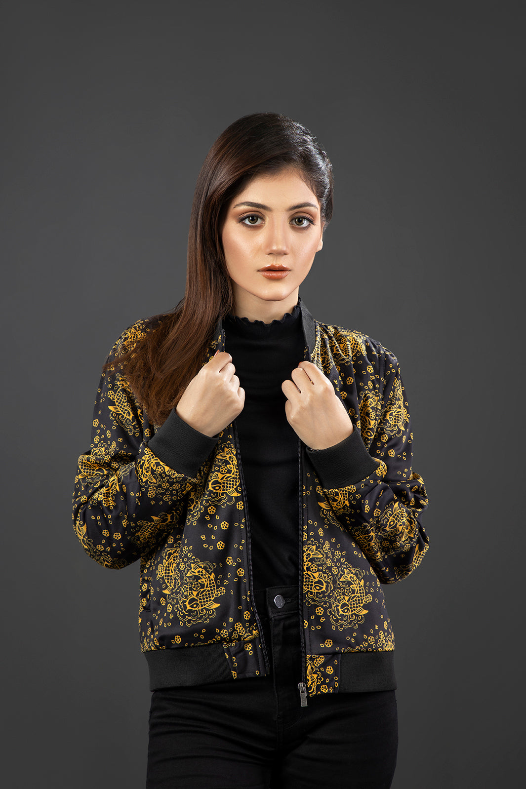 Gold and sale black jacket