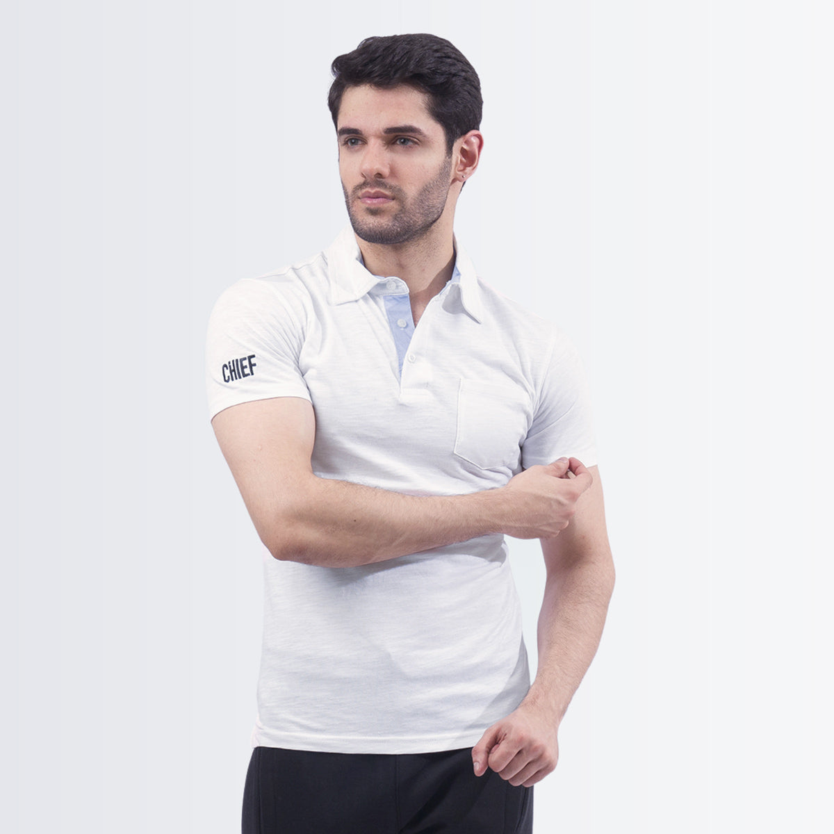 Stylish White Polo Shirt