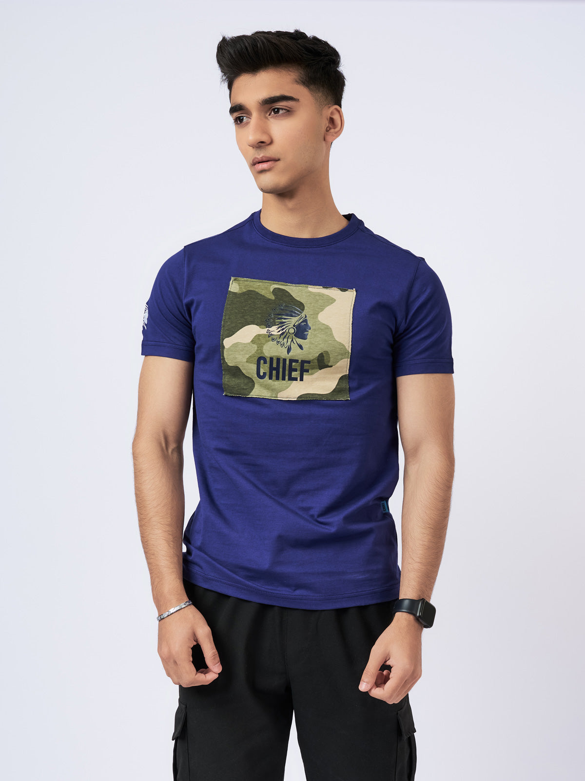 Men's Camo Graphic T-Shirt Blue