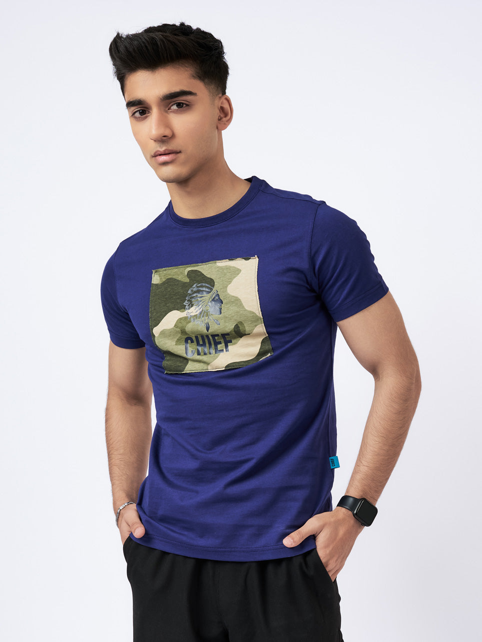 Men's Camo Graphic T-Shirt Blue