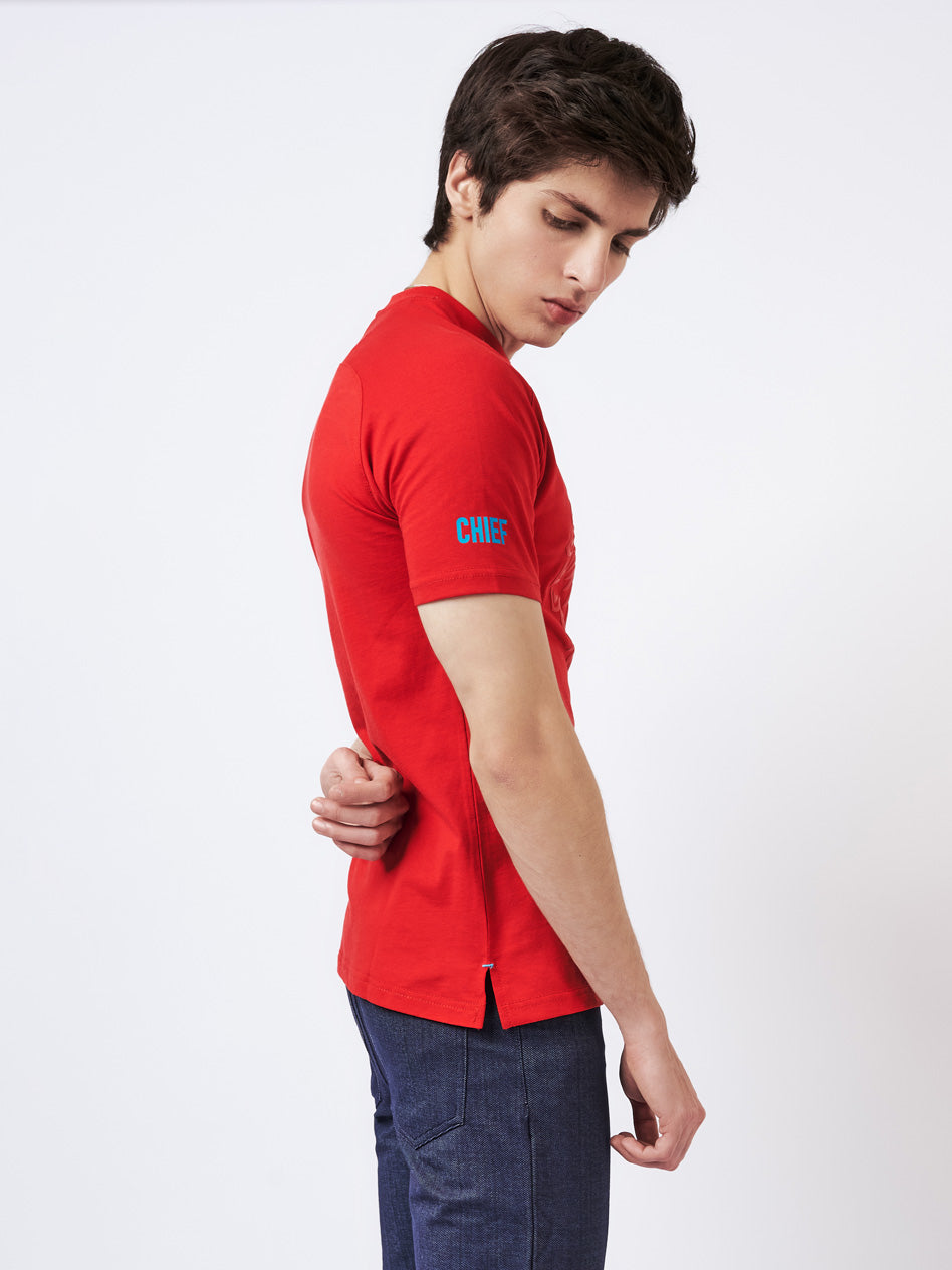Men's Embossed Graphic T-Shirt Red