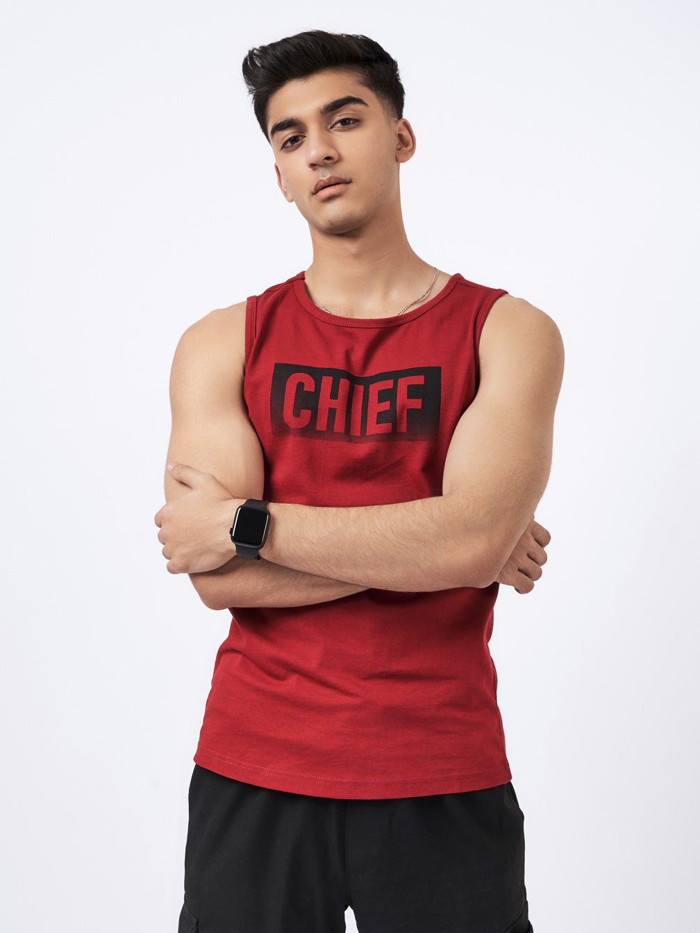 Men's Fade Graphic Vest Red