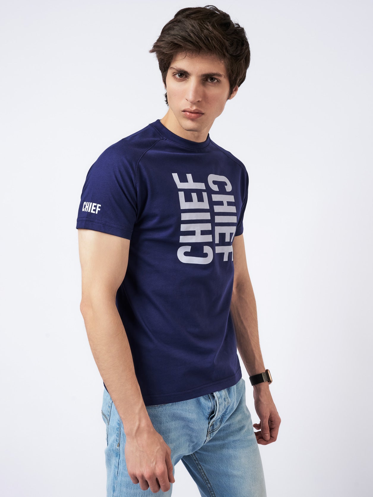 Men's Mirror Graphic T-Shirt Blue