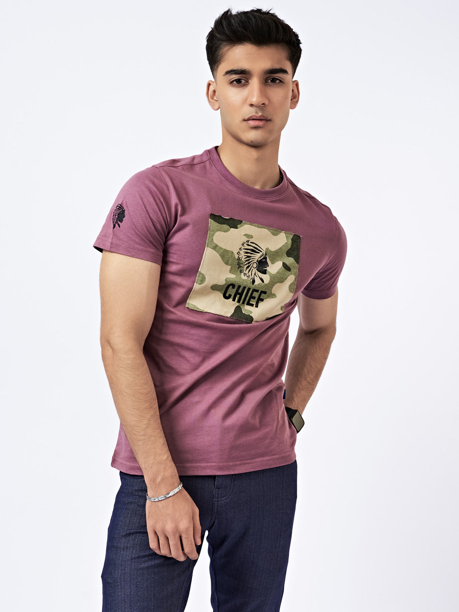 Men's Camo Graphic T-Shirt English Violet