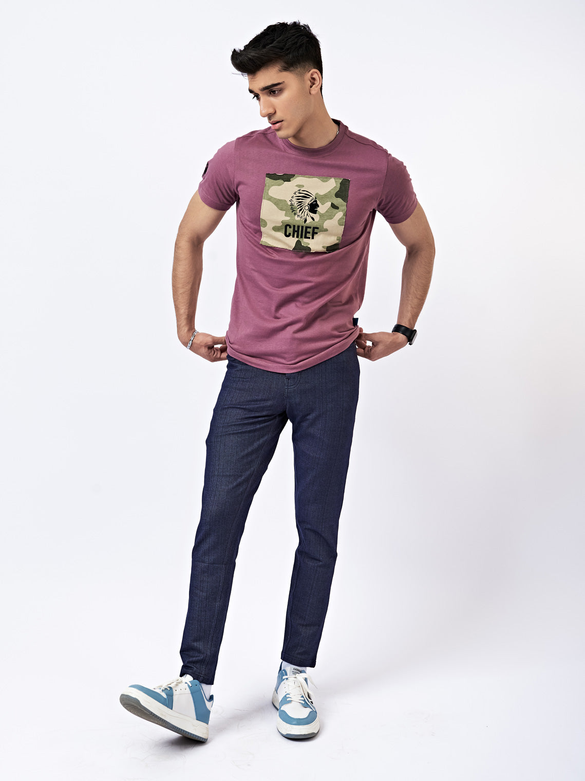Men's Camo Graphic T-Shirt English Violet