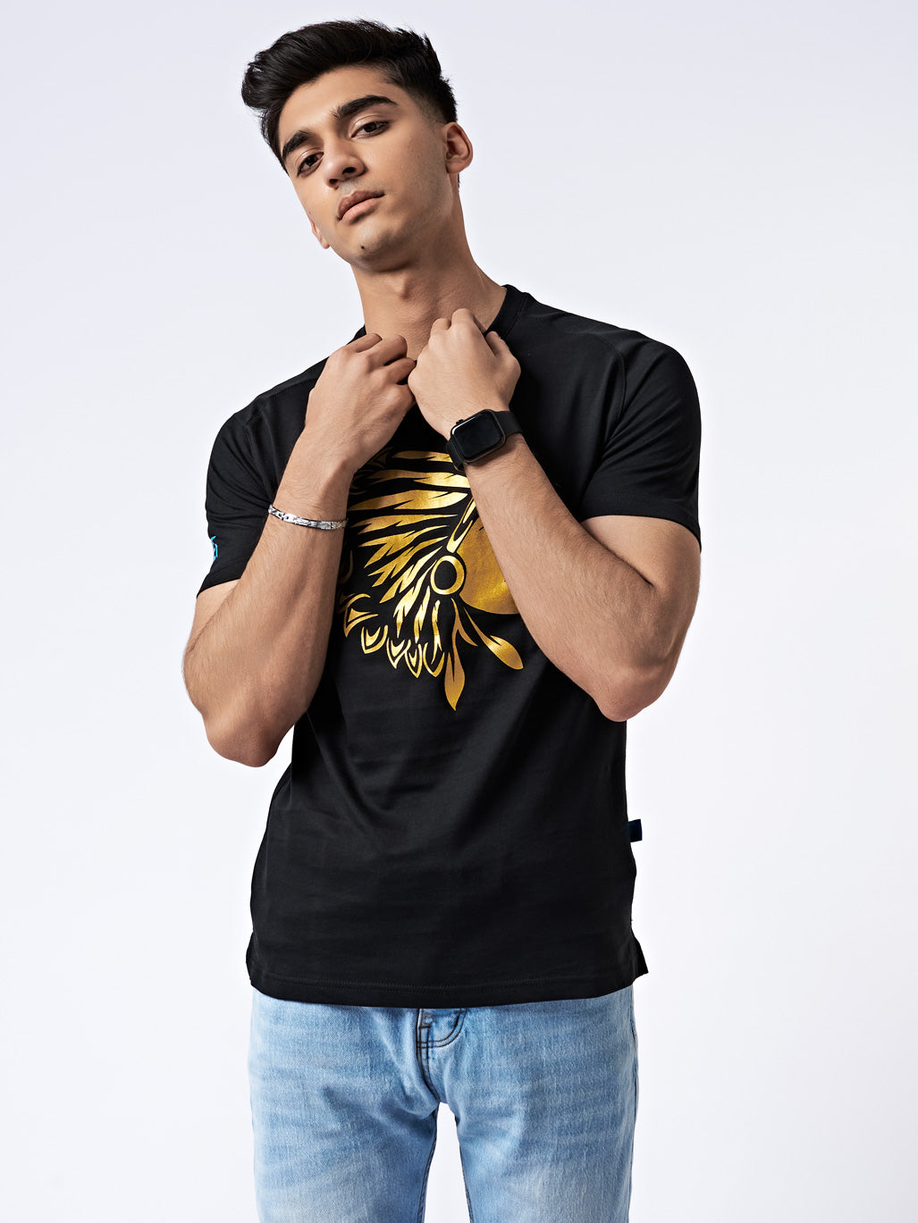 Men's Embossed Graphic T-Shirt Black