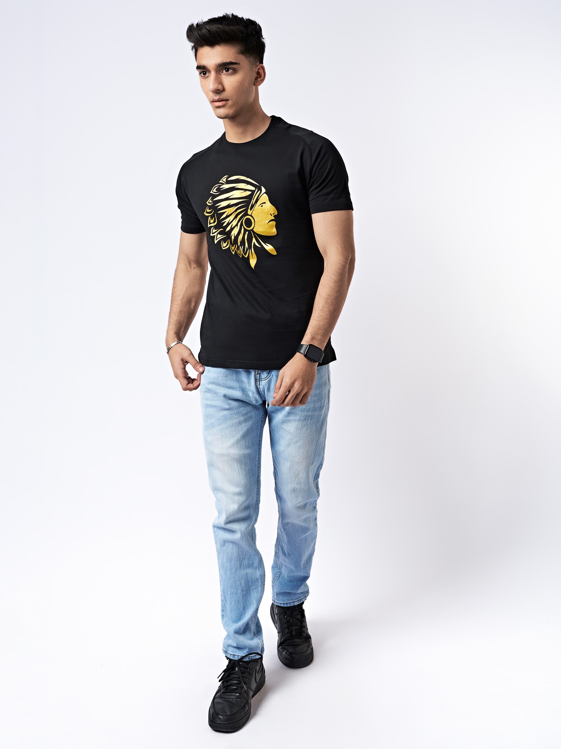 Men's Embossed Graphic T-Shirt Black