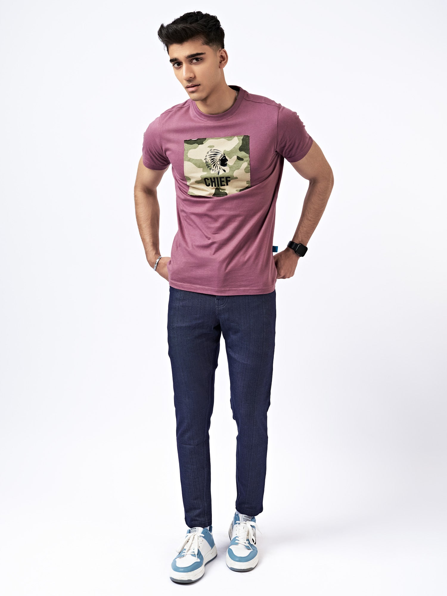 Men's Camo Graphic T-Shirt English Violet