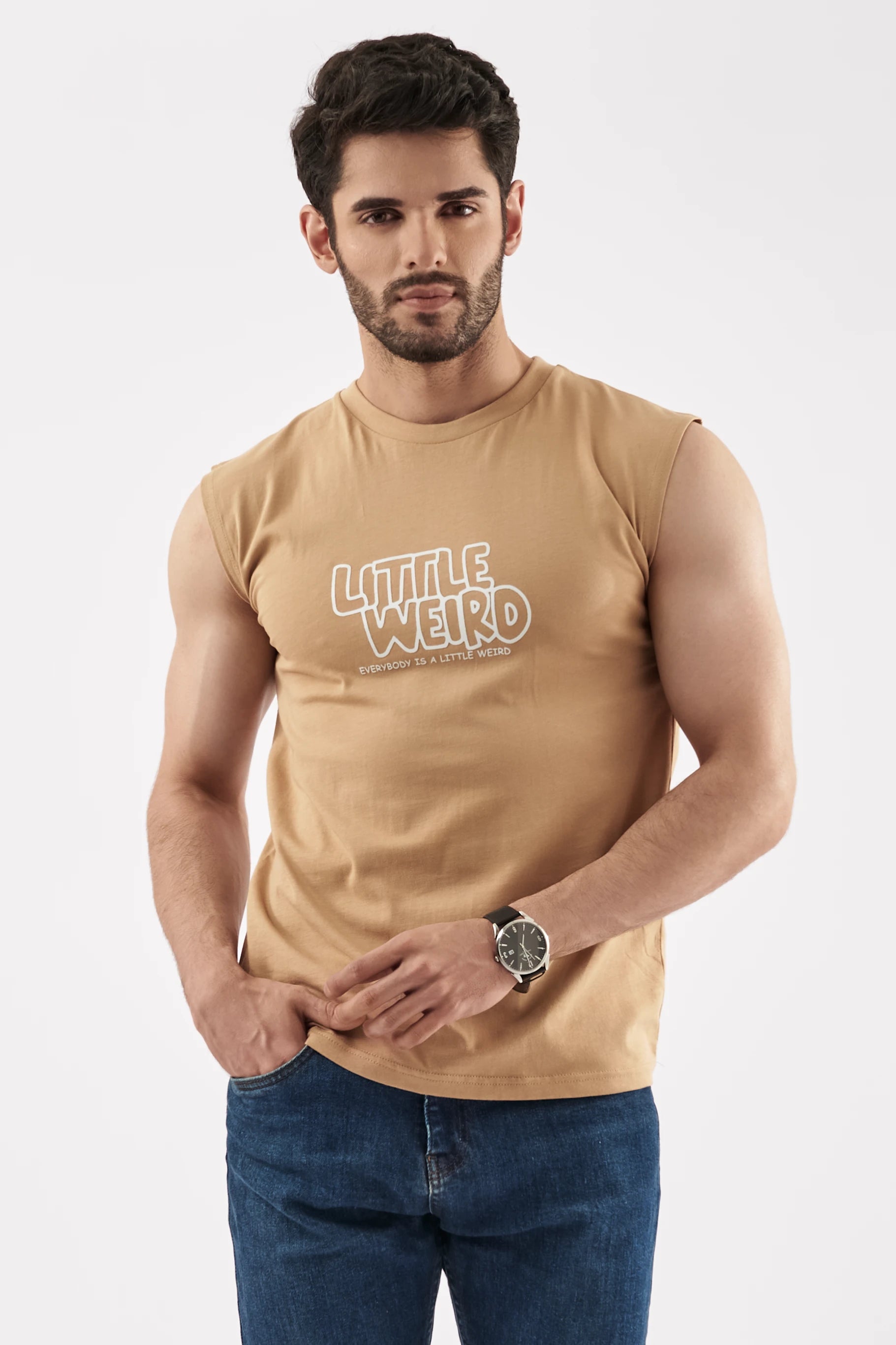 Men's Sleeveless T-Shirt Sand